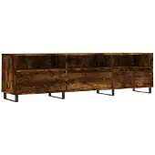 vidaXL Armoire TV chêne fumé 150x30x44,5 cm Bois composite
