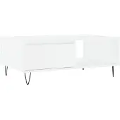 vidaXL Table basse blanche 90x60x35 cm Bois composite