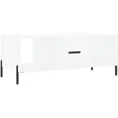 vidaXL Table basse blanche 102x50x40 cm Bois composite