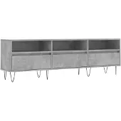 vidaXL Armoire TV gris béton 150x30x44,5 cm Bois composite