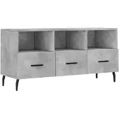 vidaXL Armoire TV gris béton 102x36x50 cm Bois composite