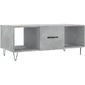 vidaXL Table basse gris béton 102x50x40 cm Bois composite
