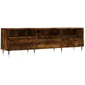 vidaXL Armoire TV chêne fumé 150x30x44,5 cm Bois composite