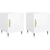 vidaXL Tables de chevet 2 pcs blanc brillant 40x40x50 cm