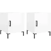 vidaXL Tables de chevet 2 pcs blanc brillant 40x40x50 cm