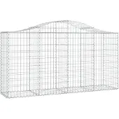 vidaXL Gabion avec arche haute 200x50x100/120 cm Fer galvanisé