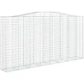 vidaXL Gabion avec arc surélevé 400x50x200/220 cm Fer galvanisé