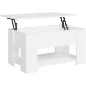 vidaXL Table basse blanche 79x49x41 cm Bois composite