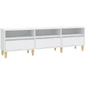 vidaXL Armoire TV blanc 150x30x44,5 cm Bois composite