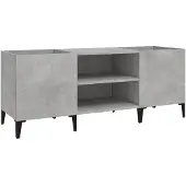 vidaXL Armoire à panneaux gris béton 121x38x48 cm Bois composite