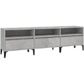 vidaXL Armoire TV gris béton 150x30x44,5 cm Bois composite