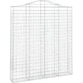 vidaXL Gabion avec arc surélevé 200x30x220/240 cm Fer galvanisé