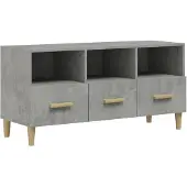 vidaXL Armoire TV gris béton 102x36x50 cm Bois composite