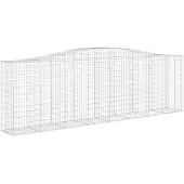 vidaXL Panier de gabion incurvé 400x50x120/140 cm en fer galvanisé