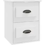 vidaXL Table de chevet murale blanc 41,5x36x53 cm