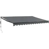 vidaXL Store électrique à manivelle Anthracite 4x3 m