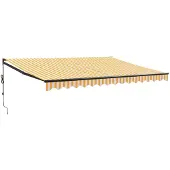 vidaXL Store électrique à manivelle jaune et blanc 4x3 m