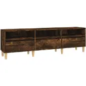 vidaXL Armoire TV chêne fumé 150x30x44,5 cm Bois composite