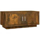 vidaXL Table basse chêne fumé 102x50x45 cm bois composite