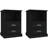 vidaXL Tables de chevet 2 pcs noir 43x36x60 cm
