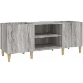 vidaXL Armoire à plateaux Gris Sonoma 121x38x48 cm Matériau dérivé du bois