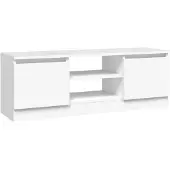vidaXL Armoire TV avec porte blanc 102x30x36 cm