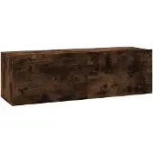 vidaXL Armoire TV murale chêne fumé 100x30x30 cm Bois composite