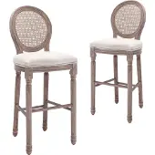 vidaXL Tabouret de bar 2 pcs. Blanc lin