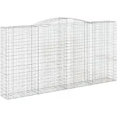 vidaXL Gabion avec arc surélevé 400x50x200/220 cm Fer galvanisé