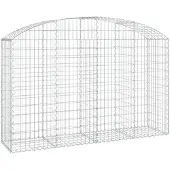 vidaXL Gabion avec arche haute 200x50x120/140 cm Fer galvanisé