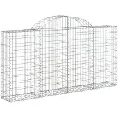 vidaXL Gabion avec arche haute 200x30x100/120 cm Fer galvanisé