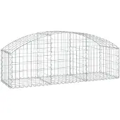 vidaXL Gabion avec arc surélevé 150x50x40/60 cm Fer galvanisé