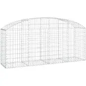 vidaXL Gabion avec arc surélevé 200x50x80/100 cm Fer galvanisé