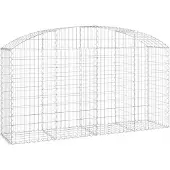 vidaXL Gabion avec arche haute 200x50x100/120 cm Fer galvanisé