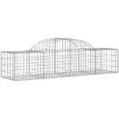 vidaXL Gabion avec arc surélevé 200x50x40/60 cm Fer galvanisé