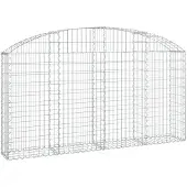 vidaXL Gabion avec arche haute 200x30x100/120 cm Fer galvanisé