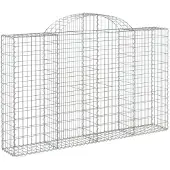 vidaXL Gabion avec arc surélevé 200x30x120/140 cm Fer galvanisé