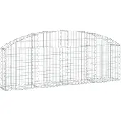vidaXL Gabion avec arc surélevé 200x30x60/80 cm Fer galvanisé