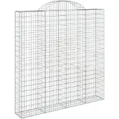 vidaXL Gabion avec arche haute 200x30x200/220 cm Fer galvanisé