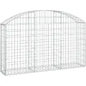 vidaXL Gabion avec arc surélevé 150x30x80/100 cm Fer galvanisé