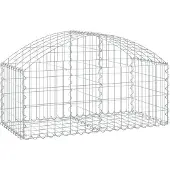 vidaXL Gabion avec arc surélevé 100x50x40/60 cm Fer galvanisé
