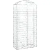 vidaXL Gabion avec arc surélevé 100x50x200/220 cm Fer galvanisé
