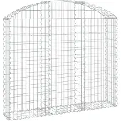 vidaXL Gabion avec arc surélevé 150x30x120/140 cm Fer galvanisé