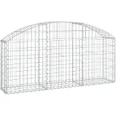vidaXL Gabion avec arc surélevé 150x30x60/80 cm Fer galvanisé