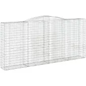 vidaXL Gabion avec arc surélevé 400x50x180/200 cm Fer galvanisé