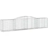 vidaXL Gabions avec arc surélevé 3 pcs. 400x50x80/100cm Fer galvanisé
