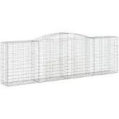 vidaXL Gabion avec arc surélevé 400x50x120/140 cm Fer galvanisé