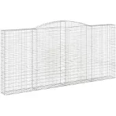 vidaXL Gabion avec arc surélevé 400x30x180/200 cm Fer galvanisé