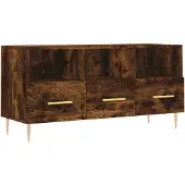 vidaXL Armoire TV chêne fumé 102x36x50 cm Bois composite