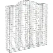 vidaXL Gabion avec arche haute 200x50x200/220 cm Fer galvanisé